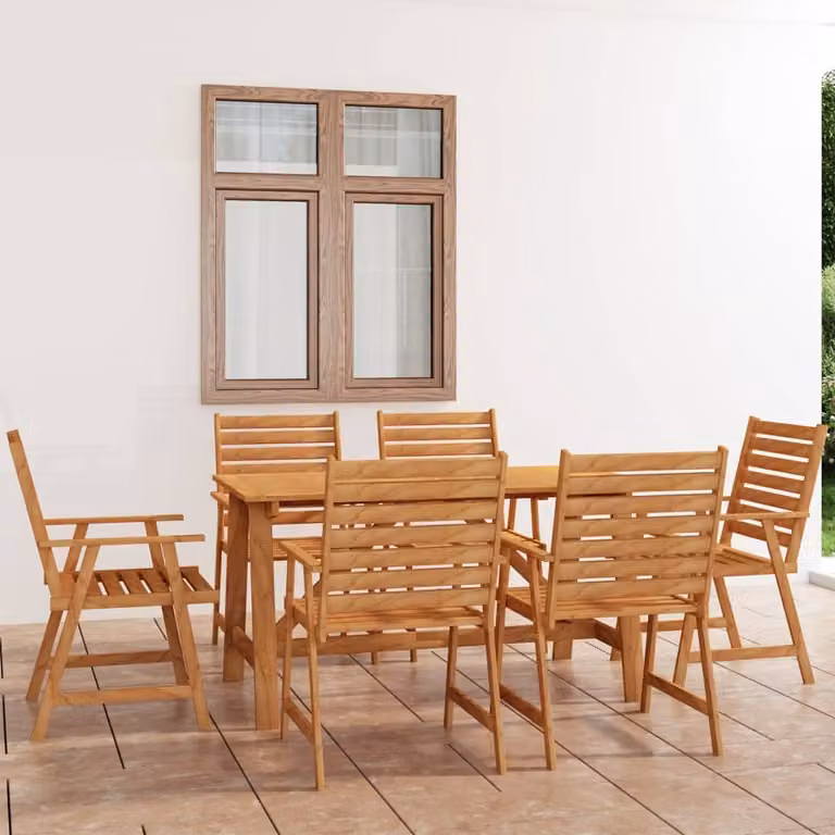 Maison Exclusive - Set da pranzo da giardino in legno massello di acacia, 7 pezzi