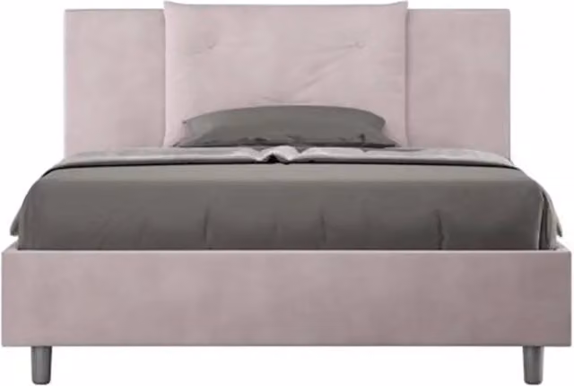 Letto matrimoniale francese con contenitore Appia Ityhome imbottito in microfibra colore glicine L/P/H: 140 x 210 x 110 cm – 1