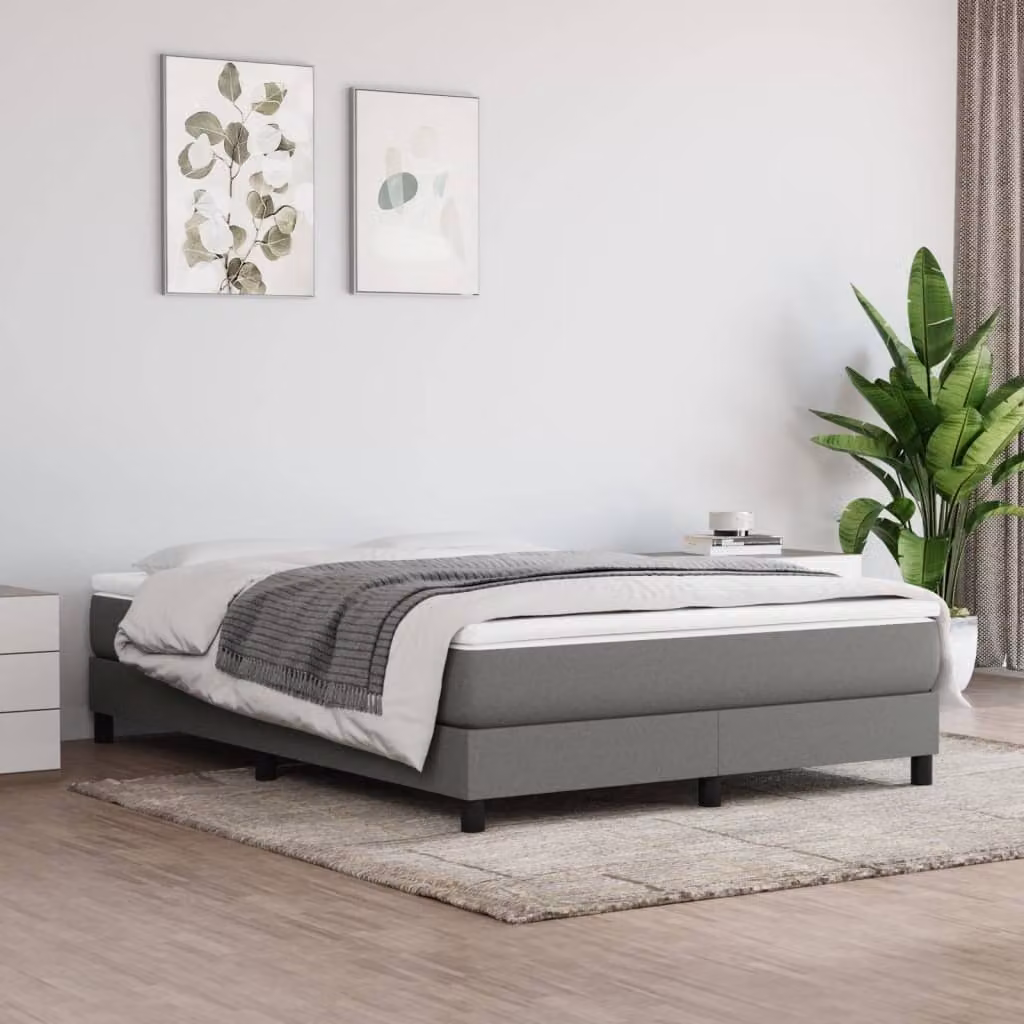 The Living Store Materasso a molle insacchettate grigio scuro 140x200x20 cm tessuto