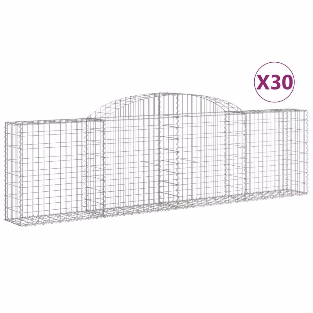 Cesti Gabbioni ad Arco 30 pz 300x30x80/100 cm Ferro Zincato