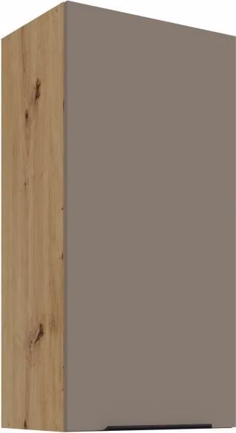 Mobile a parete alto LUNARA - larghezza 45 cm, beige scuro / rovere artigianale