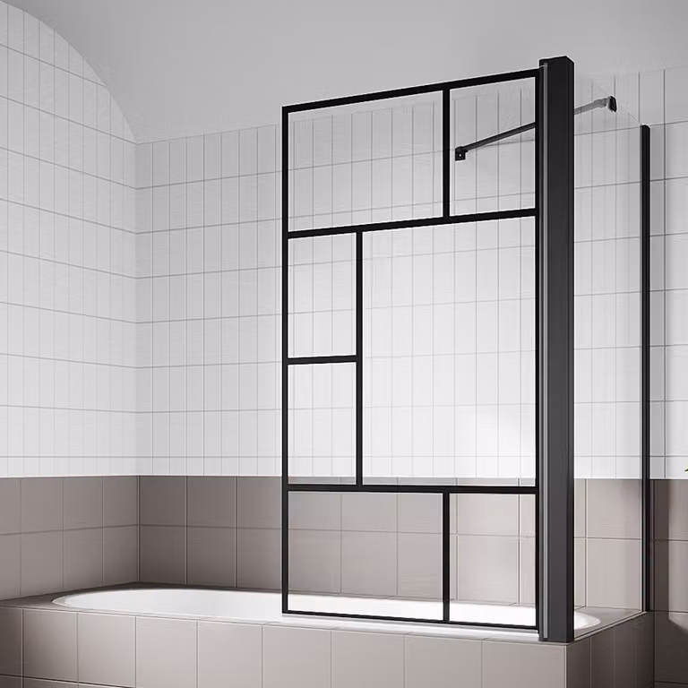 SONNI cabina doccia per vasca da bagno pieghevole 80x140cm, doccia, vetro NANO ESG vetro di sicurezza temperato con rivestimento nano, per vasche da bagno