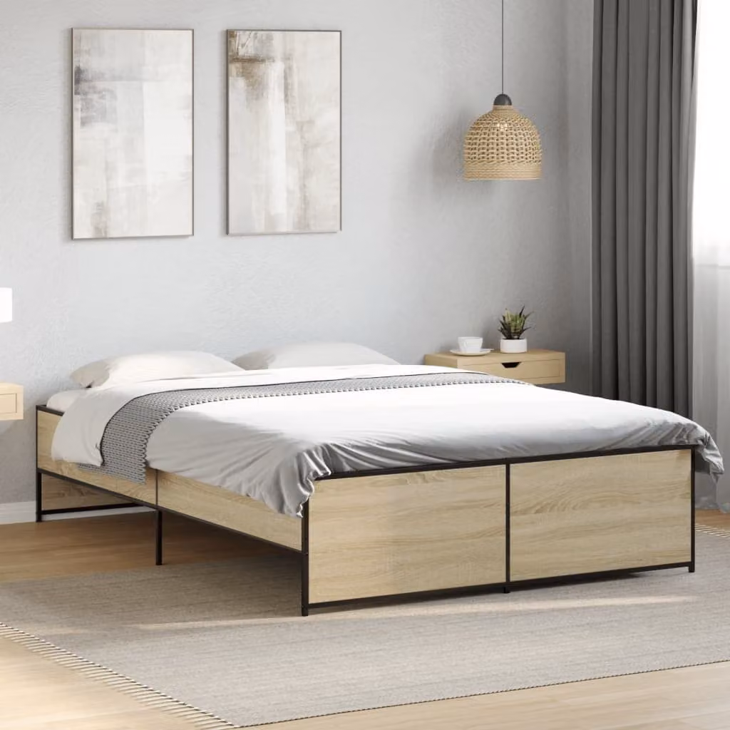 Giroletto vidaXL in Rovere Sonoma con struttura in legno e metallo L/P/H: 138 x 193 x 40,5 cm – 1