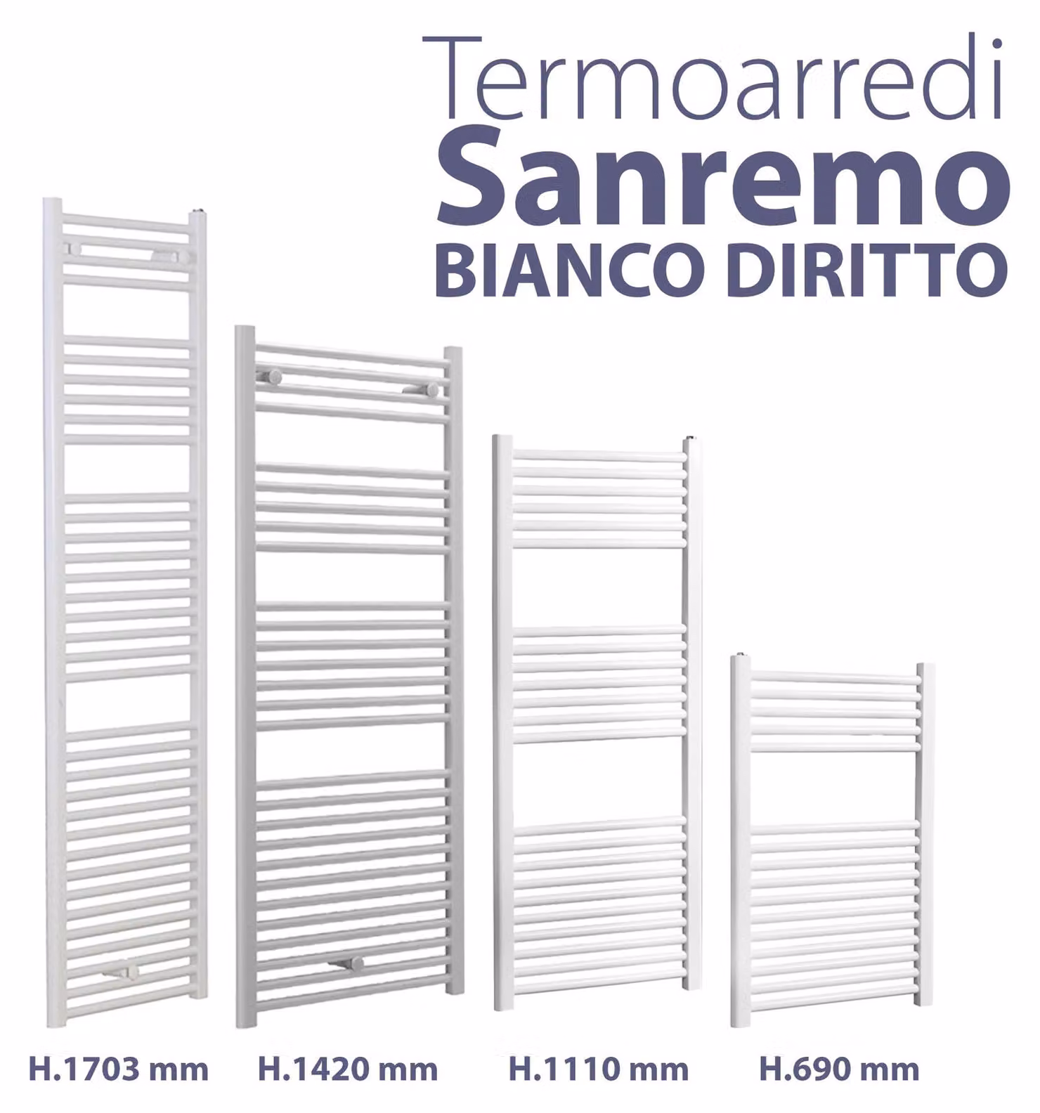 TERMOARREDO "SANREMO" DIRITTO BIANCO H.1110 x L.600 x I.550