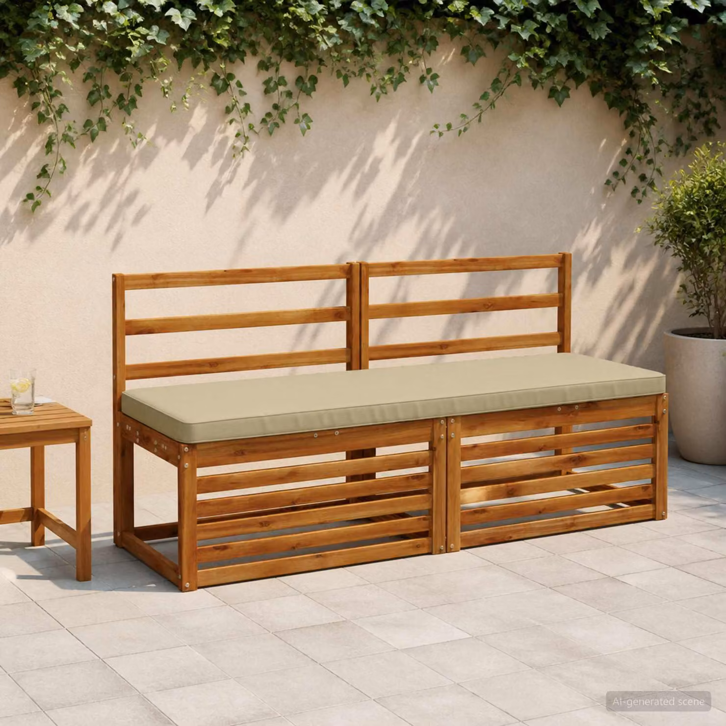 Cuscino per Panchina vidaXL in Poliestere con Rivestimento Lavabile e Resistente ai Raggi UV, Disponibile in Verde o Beige