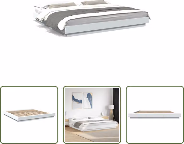 The Living Store Struttura letto bianca 180x200 cm in legno