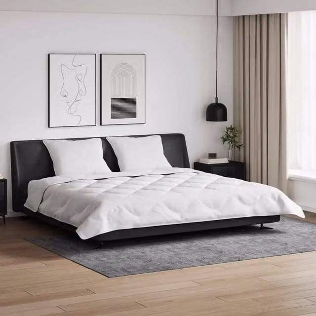 Set di Piumone e 3 Cuscini vidaXL Bianco in Microfibra e Poliestere Extra Warm per Adulti