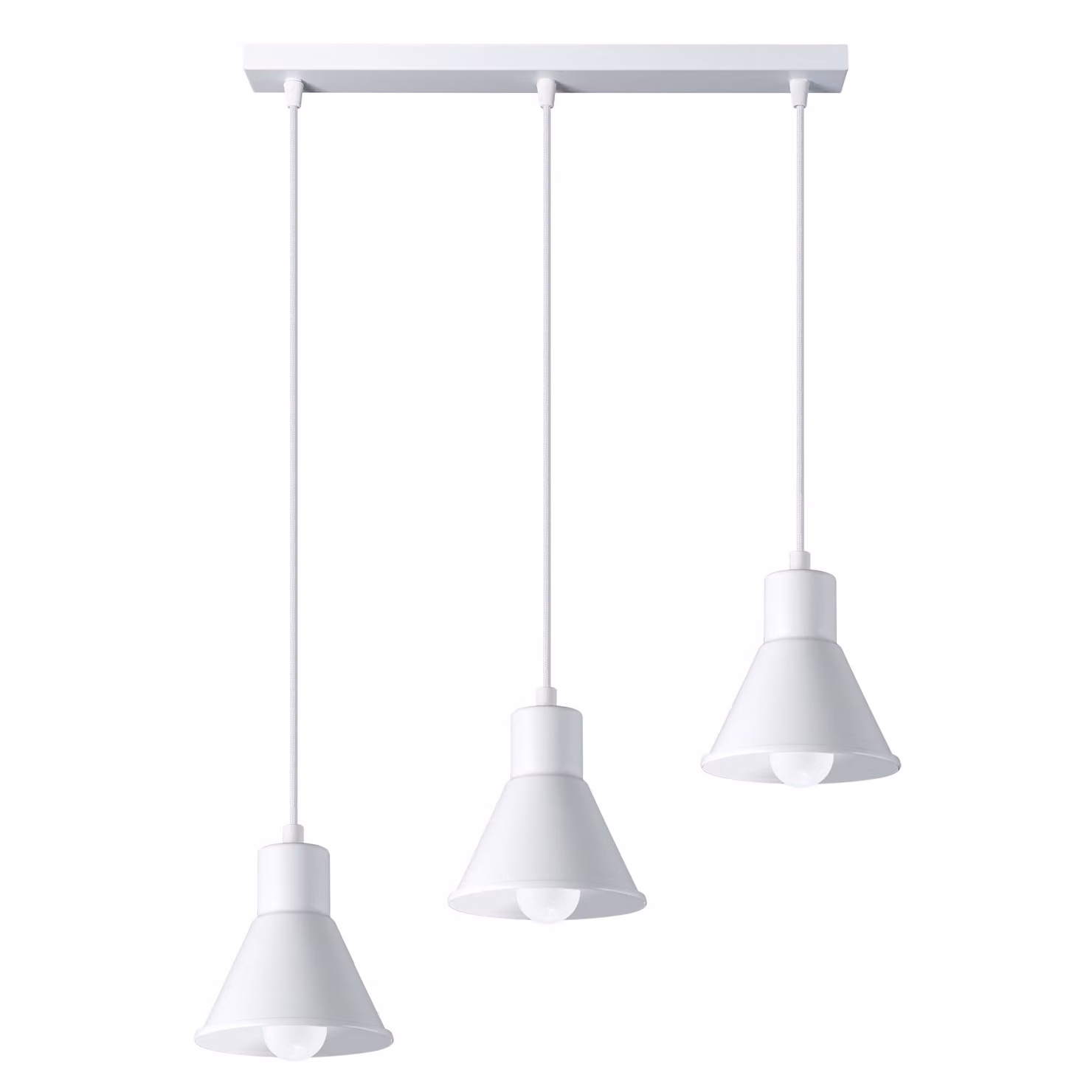 Lampada a sospensione TALEJA 3 bianca [E27] 3xE27 15W acciaio 120x14x45cm Sollux Lighting