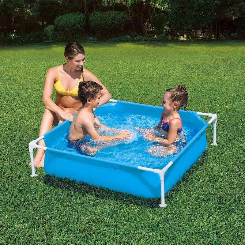 Summer Waves Piscina fuori terra Small Frame 122 x 122 x 30 cm, blu, capacità 405 L, set da 2 pezzi