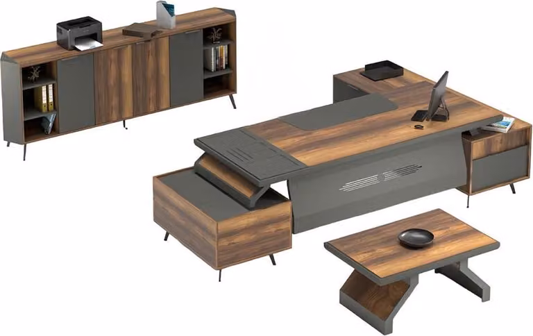 Arbeitstisch Schreibtisch Tisch Sideboard Büro Einrichtung 3tlg. Set Möbel