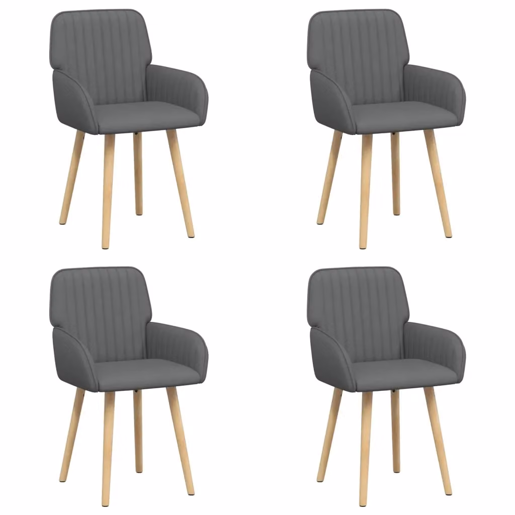 Set di 4 sedie da pranzo moderne vidaXL in tessuto grigio, L: 56,5 cm, P: 50 cm, H: 87,5 cm – 2
