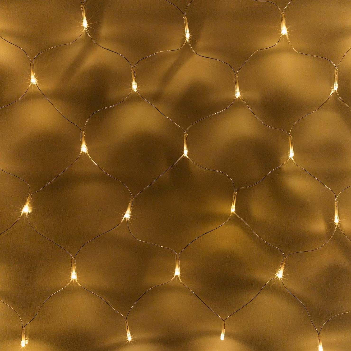 Catena luminosa solare con 100 LED, luce bianca calda, dimensioni 1x1 metro, grado di protezione IP44