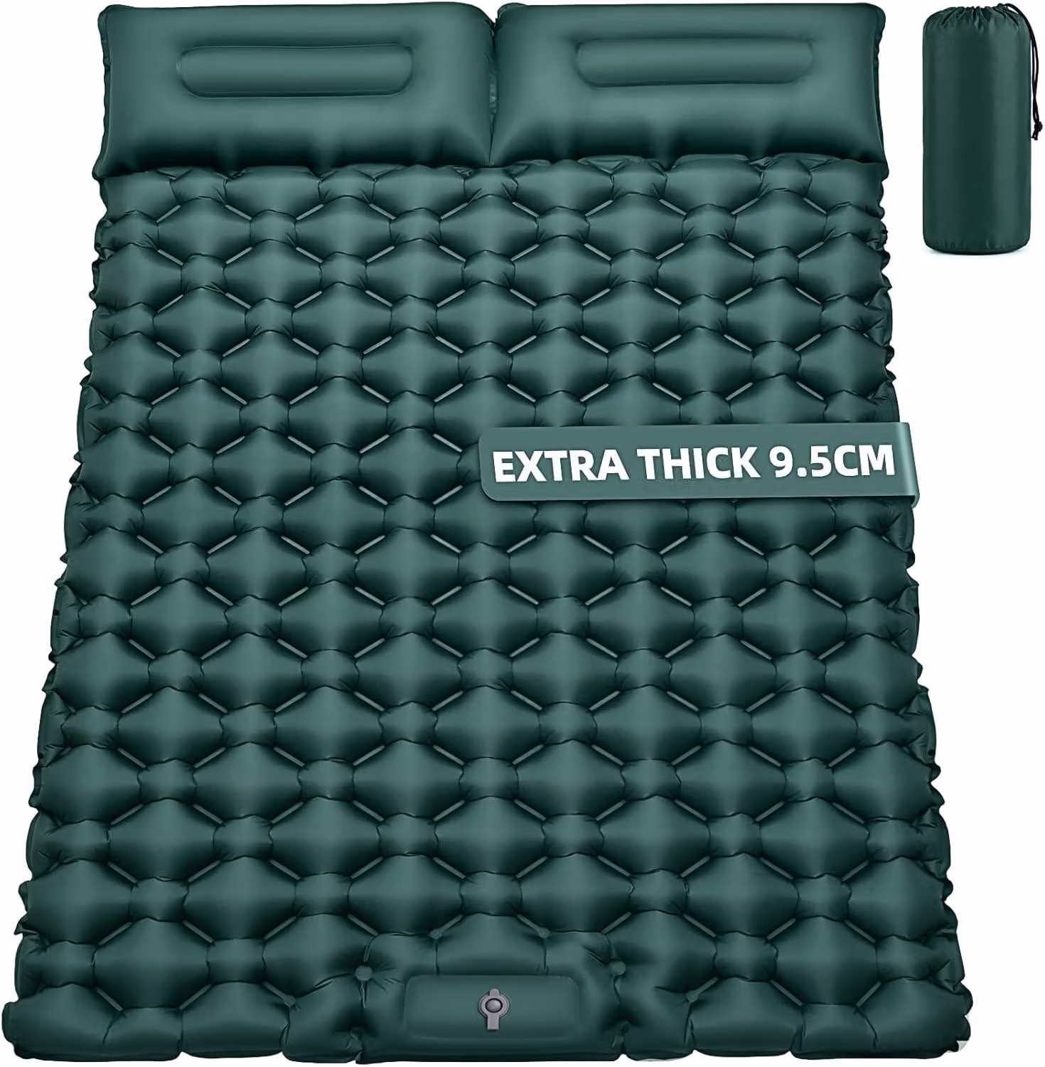 Materassino gonfiabile, dimensioni 204x130 cm, spessore 9,5 cm, ideale per il campeggio