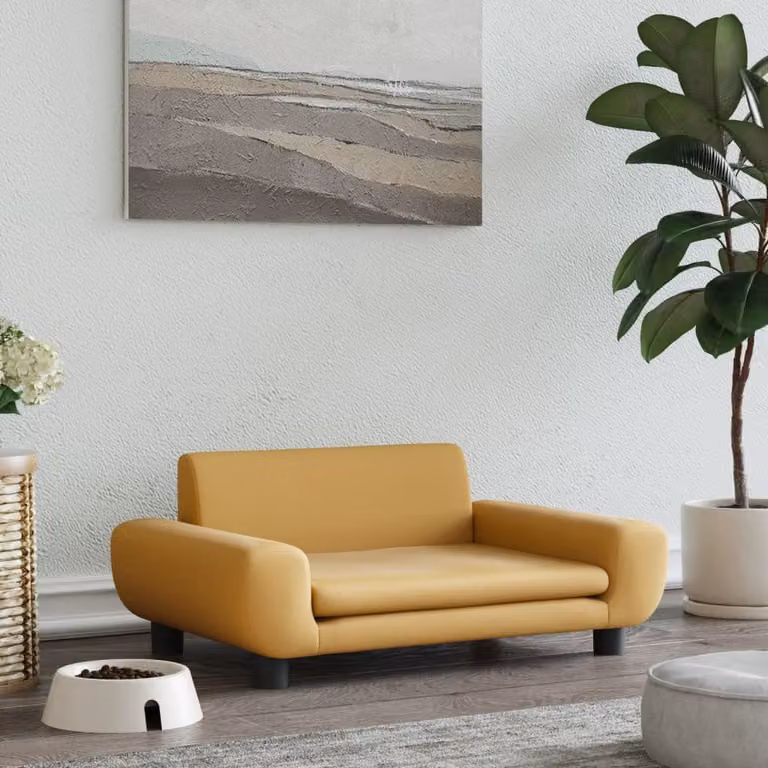 The Living Store Letto per cani Marrone 70x45x33 cm in velluto