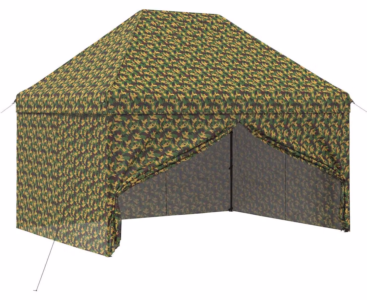 Tenda con 4 pareti, dimensioni 2,9 x 4,3 metri, mimetica militare