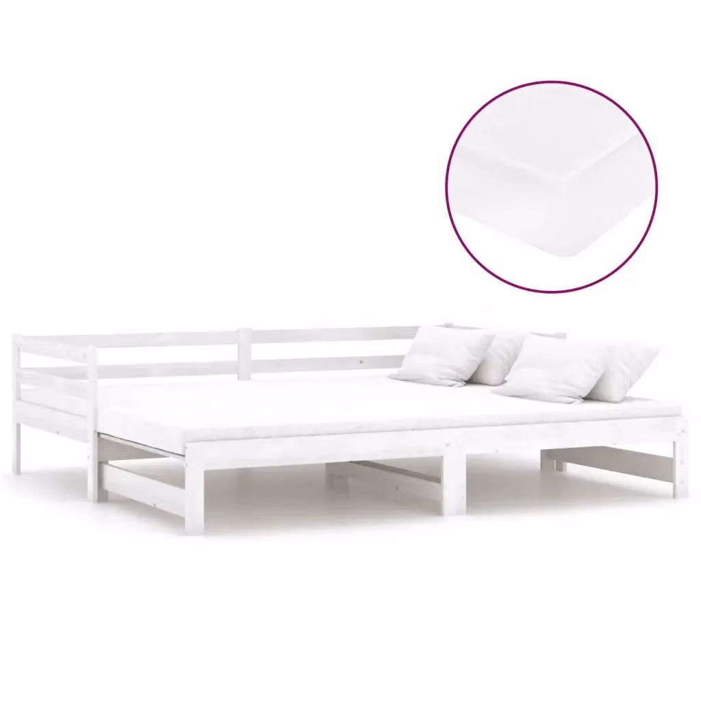 Dormeuse estraibile vidaXL in legno di pino massello nera L/P/H: 203 x 184 x 56 cm – 2