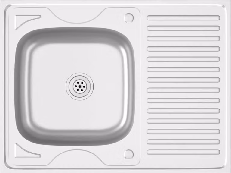 Lavello da Cucina con Scarico Argento 800x600x155 mm Acciaio