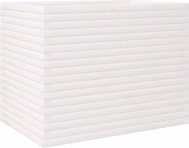 Fioriera | Cassetta per fiori | Vaso da Giardino Bianca 90x60x68,5cm Legno Massello di Pino
