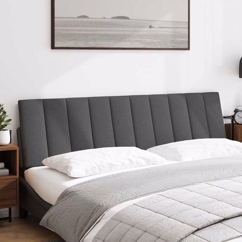 vidaXL Cuscino Testiera Hanko Grigio Scuro 180 cm in Tessuto