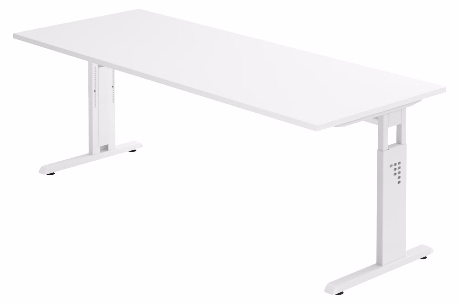 Scrivania bümö Serie O - Finitura: bianco, struttura: bianco, dimensioni: 200 x 80 cm