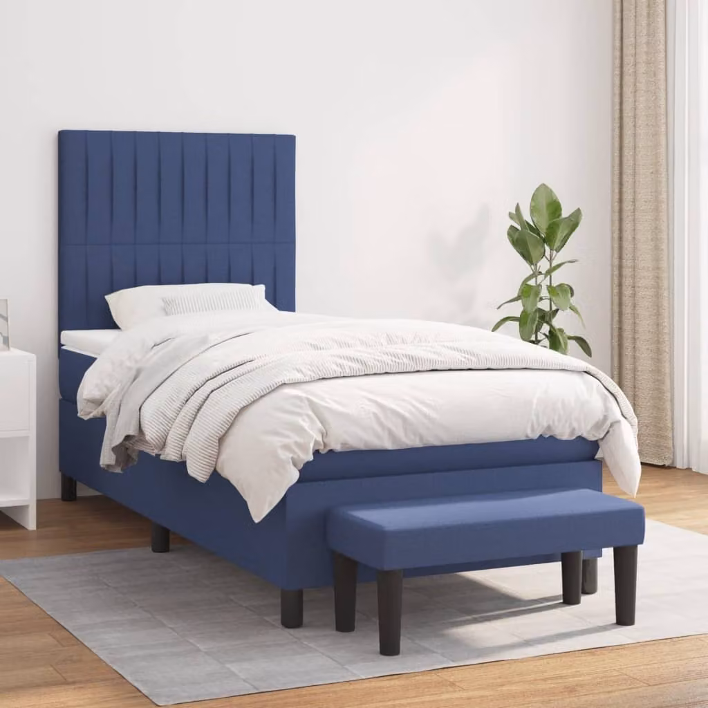 Maison Exclusive - Giroletto a Molle con Materasso Blu 90x200 cm inTessuto