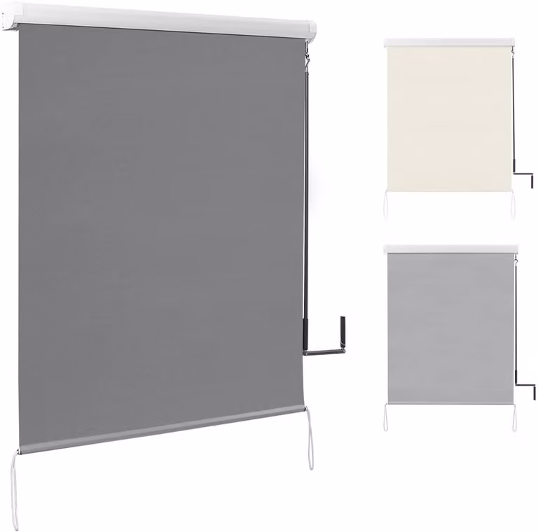 Tende da sole verticali per balcone, azionate manualmente | Grigio scuro | 100x240 cm