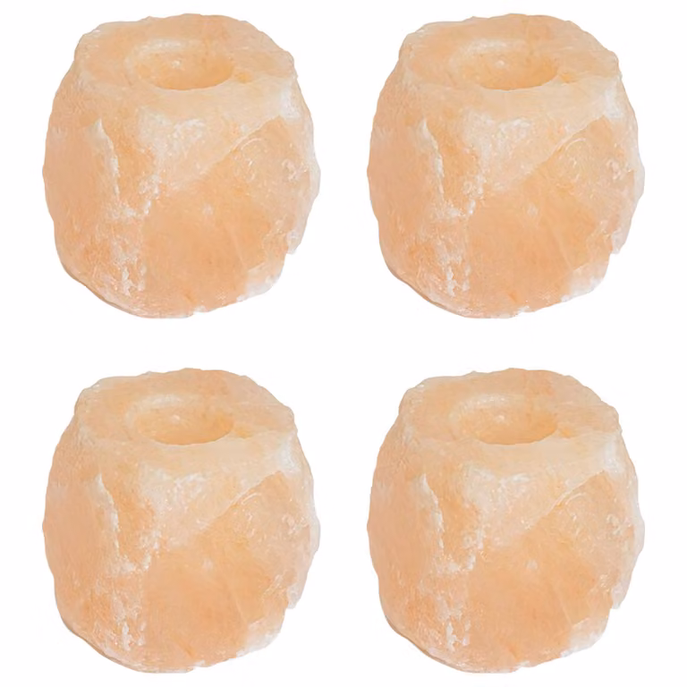 Set di 4 portacandele tealight vidaXL in pietra di sale rosa