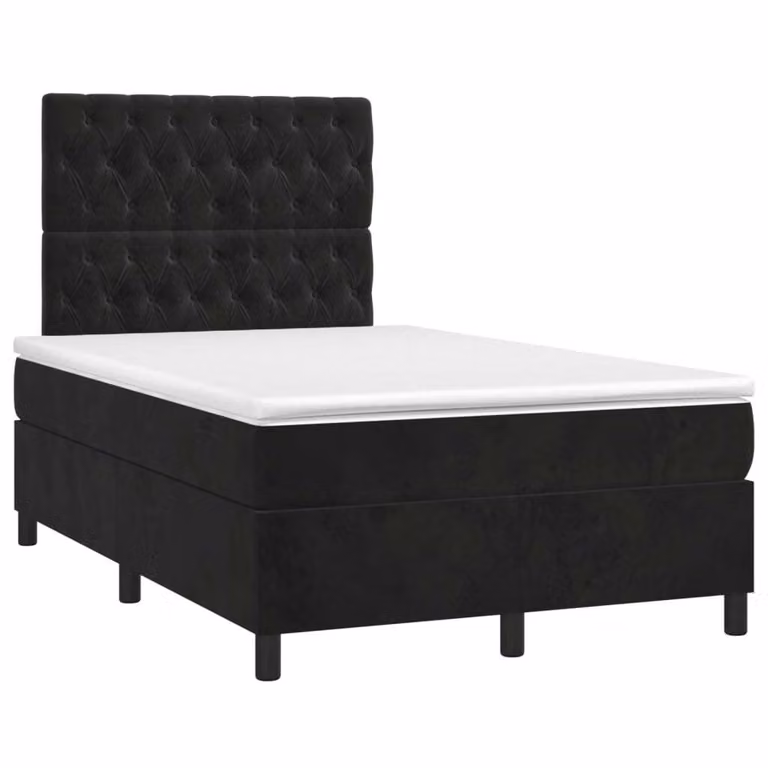 Maison Exclusive - Letto boxspring con materasso nero 120x190 cm velluto