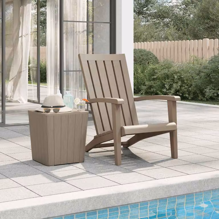 vidaXL Sedia Adirondack da Giardino in Polipropilene Marrone Chiaro con Braccioli e Resistente ai Raggi UV
