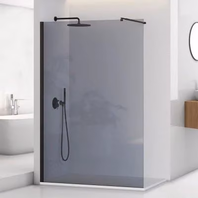 Doccia Walk-In Tay INBAGNO con vetro fumè nero opaco H 200 cm, L 140 cm