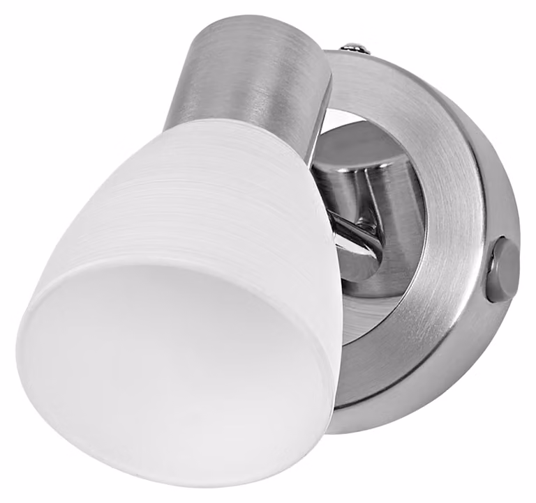 OSRAM LED Spot Vase: faretto da parete e da soffitto G9, nichel spazzolato, cromo, acciaio, orientabile, diffusore in vetro