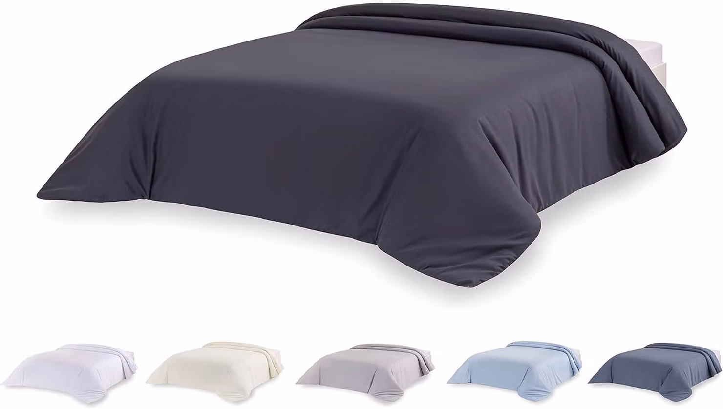 Copertura per letto, in microfibra, color grigio scuro, dimensioni 160/180-240 x 220 cm, per la camera da letto