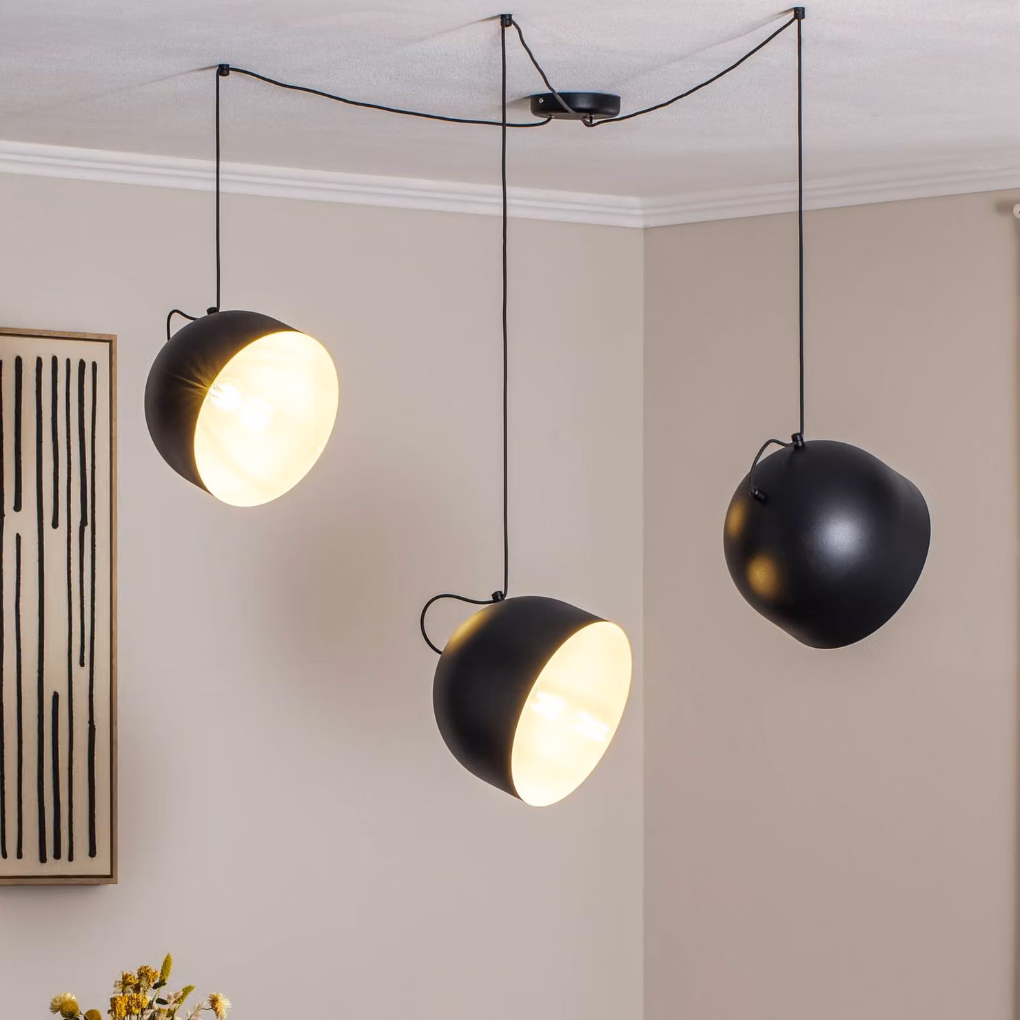 Lampada a sospensione Pepe ALDEX, dimmerabile, Nero, Soggiorno / Sala da pranzo, Metallo, Moderno, Lampada a sospensione