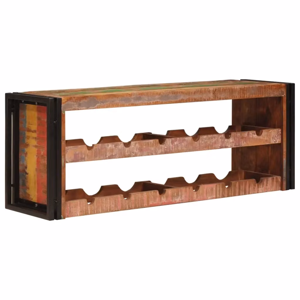 Portabottiglie vidaXL in stile industriale in legno e metallo marrone L/P/H: 120 x 45 x 33 cm – 2