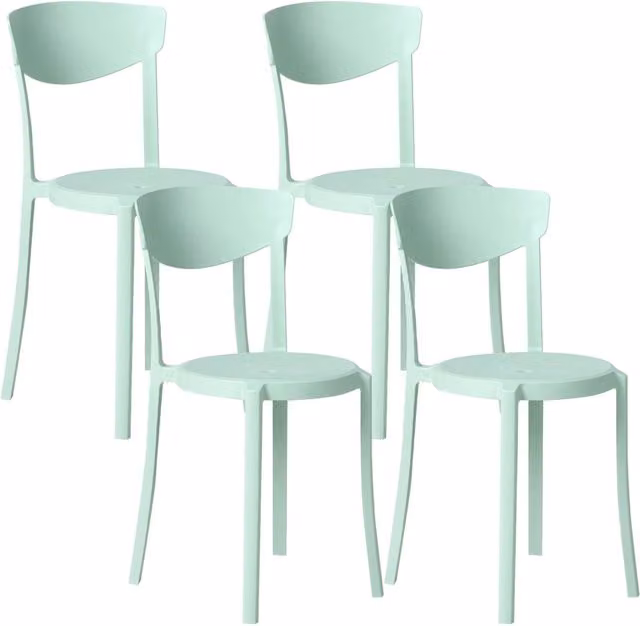 Set di 4 sedie da giardino BELIANI verde, impilabili e resistenti alle intemperie, design moderno in polipropilene opaco
