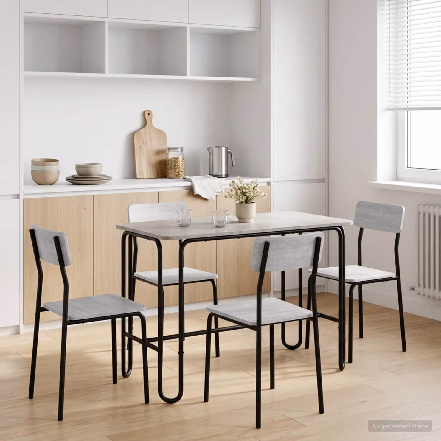Maison Exclusive - Tavolo da pranzo, dimensioni 100 x 50 x 75 cm, materiale: legno composito, colore: grigio cemento, forma: rettangolare