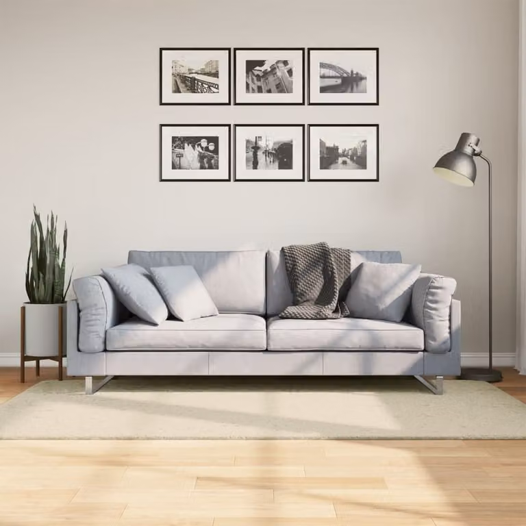 vidaXL Tappeto a Pelo Corto HUARTE Beige, Lavabile e Antiscivolo, L 100 x P 200 cm