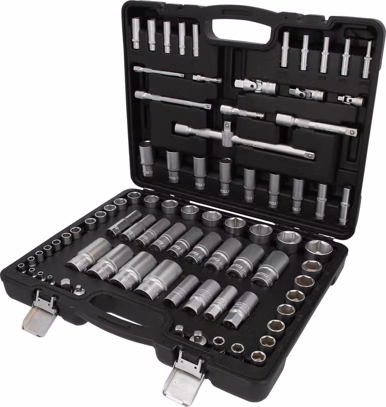 KS-Tools 917.0082 Set di chiavi a bussola da 1/4"+3/8"+1/2", 82 pezzi, misure in pollici