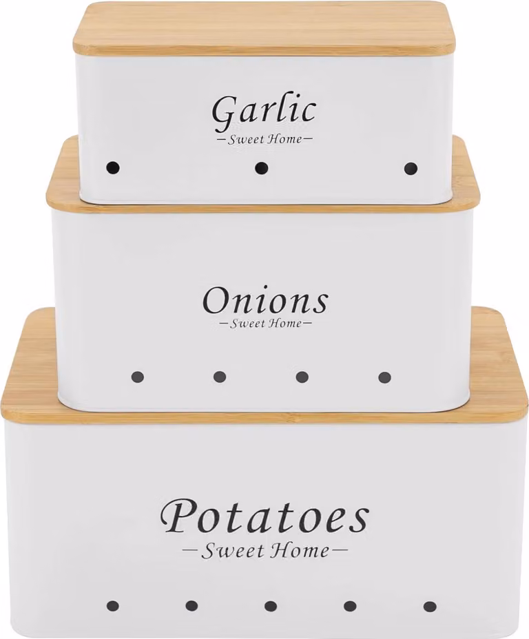 Scatola portaoggetti, design moderno, uso versatile, BIANCO, 3 pezzi