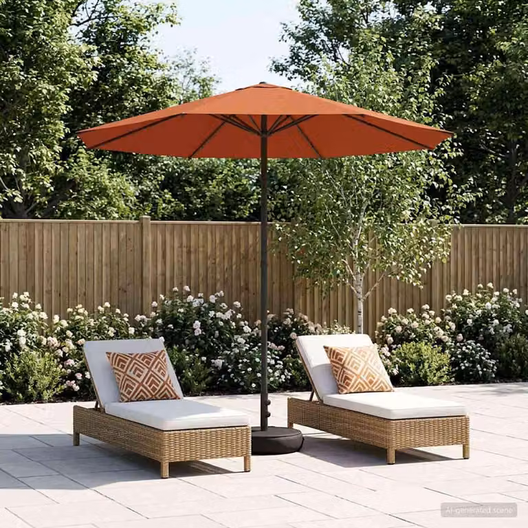 Maison Exclusive - Ombrellone da giardino con base, forma rettangolare, 2,3 x 2,3 m, in poliestere