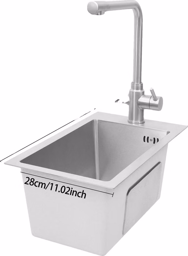 Lavello da cucina, acciaio inossidabile resistente, design salvaspazio, colore argento