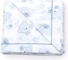 Set di lenzuola completo per lettino Italbaby 3 pezzi con decorazione animali in azzurro e bianco