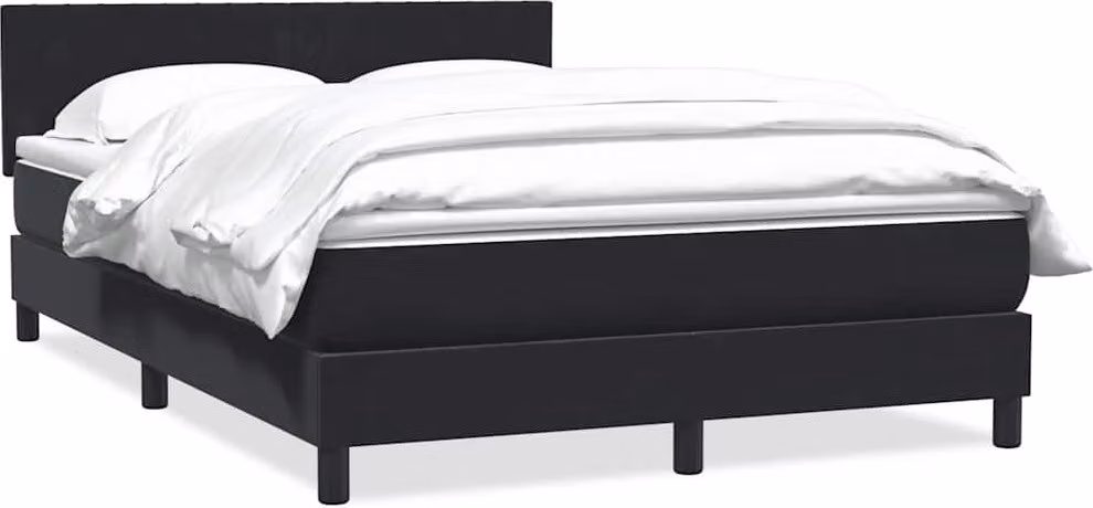 Maison Exclusive - Giroletto a Molle con Materasso Nero 160x210 cm in Velluto