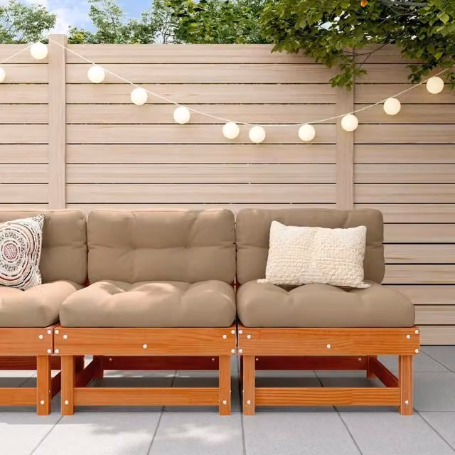 Divano Medio da Giardino Legno di pino massiccio Marrone Cera 865436