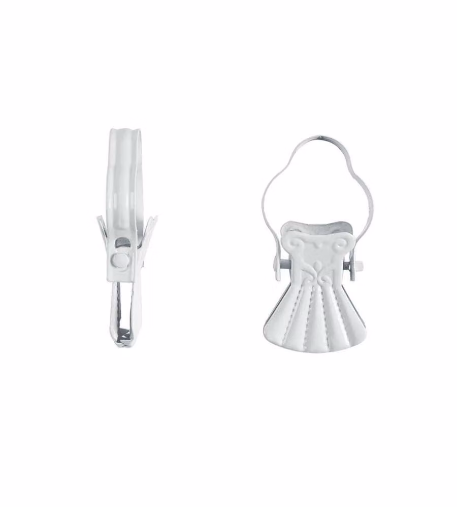 CINTACOR Pinza Mano per Tendina Colore Bianco Accessorio per Tende 10 Pz