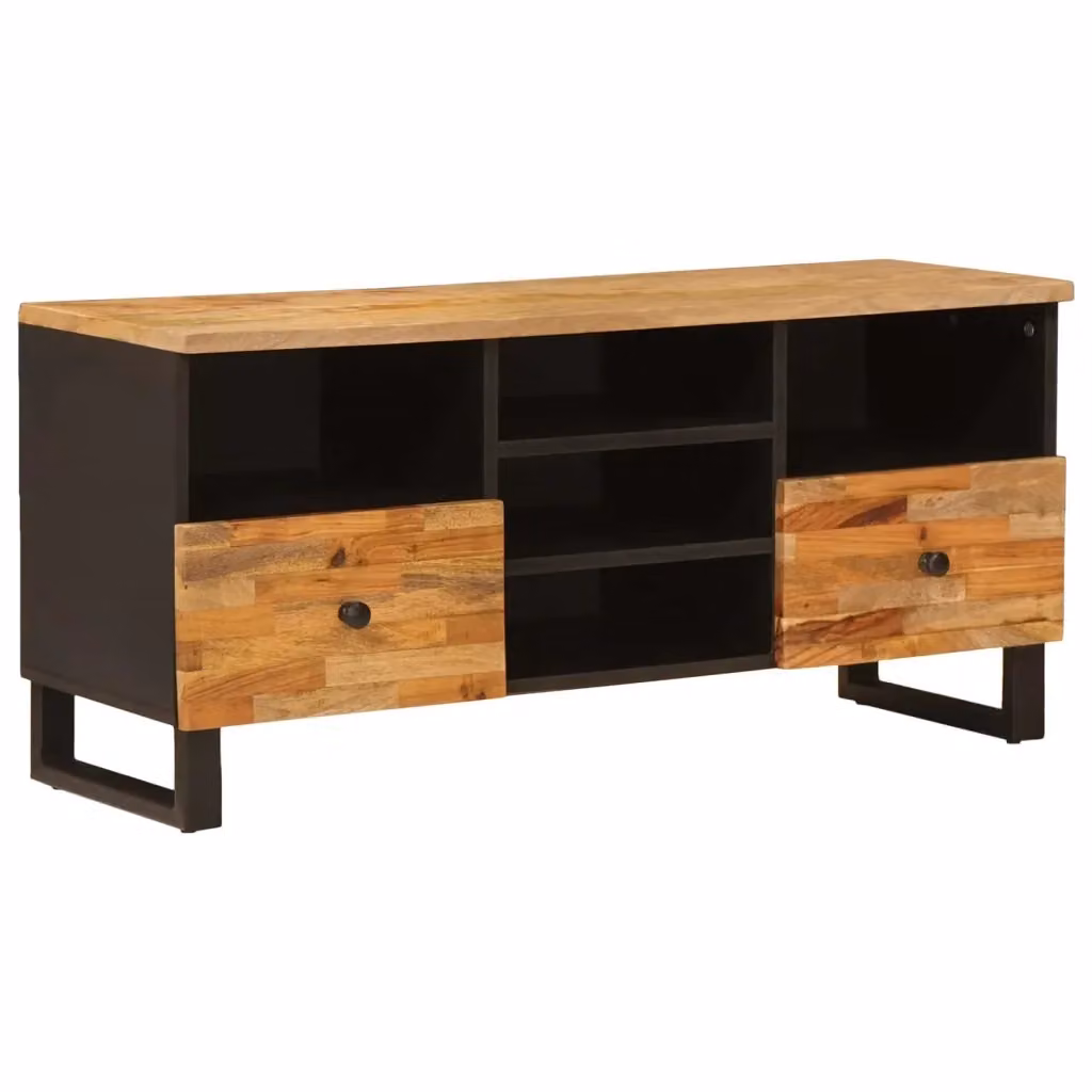 Mobile TV Corona in legno color marrone con cassetto e design moderno L/P/H: 100 x 33 x 46 cm – 2