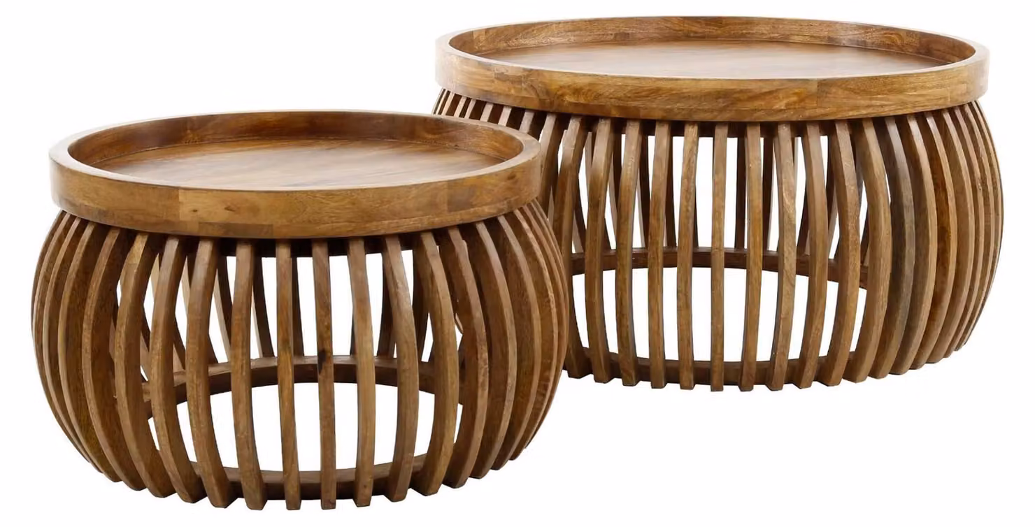 Tavolino FURNLUX Tweak marrone sabbia 78 cm (2 pezzi) / Colore principale: marrone / Dimensioni: 78 x 40 x 78 cm