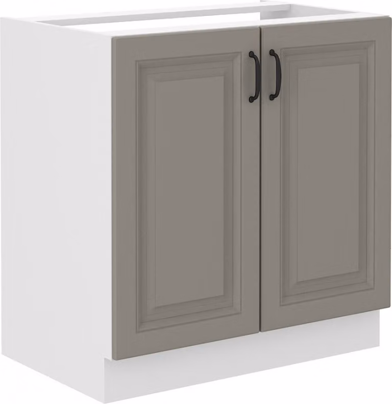 Armadietto per lavello SOPHIA - larghezza 80 cm, grigio chiaro / bianco