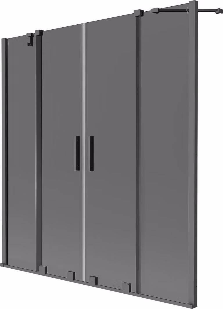 Mexen Velar Duo paravento da vasca a 2 ante scorrevole 150 x 150 cm, grafite, gun metal - 896-150-000-42-95