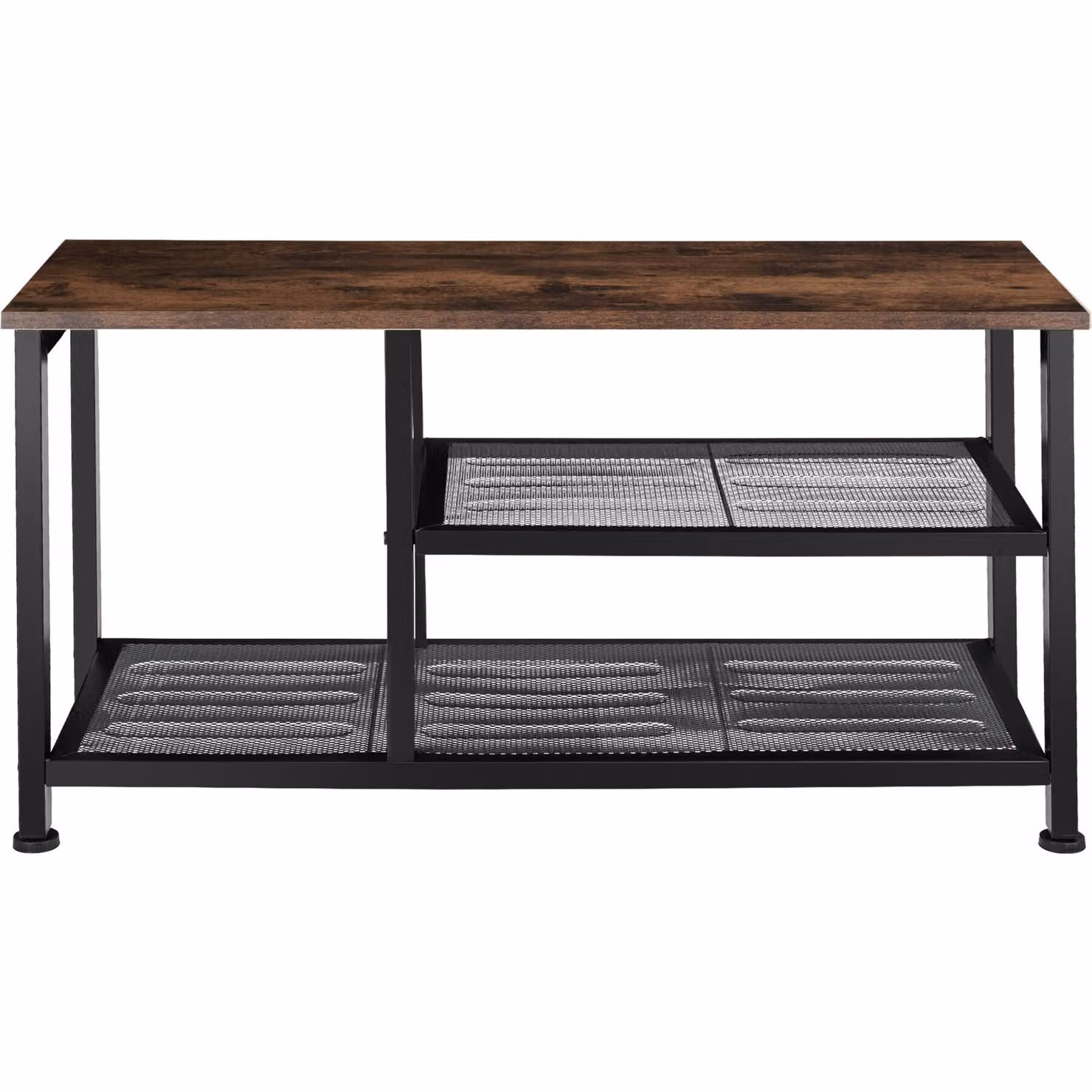 Scarpiera Tectake in stile industriale con finitura opaca, marrone e nera, L: 80 cm, P: 30 cm, H: 45,5 cm – 3
